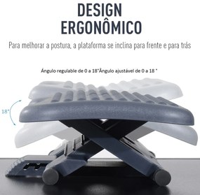 Apoio para os pés- Cor Preto- Plástico –Medida 46 x 35 cm