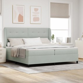 Camas Box Spring com Colchão vidaXL Cinza Claro 200x200 cm Veludo