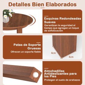 Mesa de jantar oval 110 x 78 x 77 cm com superfície ampla e pernas robustas de madeira com pés antiderrapantes Castanho
