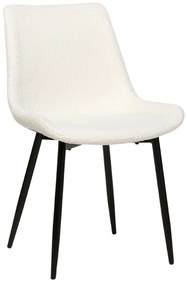 Conjunto de 2 cadeiras de jantar em tecido bouclé branco AVILLA Beliani