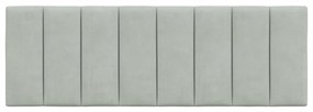 Almofadão de cabeceira 140 cm veludo cinzento-claro