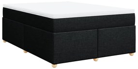 Cama com molas/colchão 140x200 cm tecido preto