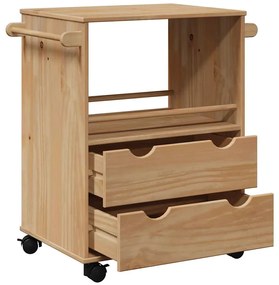Carrinho de cozinha OTTA 59x45x80 cm madeira de pinho maciça