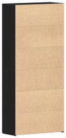 Armário para Sapatos Preto Carvalho 80x35,5x180 cm Madeira de engenhar