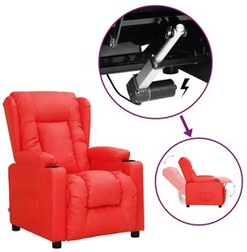vidaXL Poltrona elevatória couro artificial vermelho