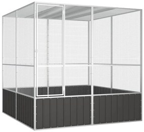 Gaiola pássaros 213,5x217,5x211,5 cm aço galvanizado antracite