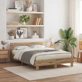 vidaXL Estrado de Cama de Carvalho Carvalho Artesanal