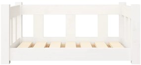Cama para cães 65,5x50,5x28 cm madeira de pinho maciça branco