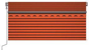 Toldo retrátil automático com estore 3x2,5 m laranja e castanho