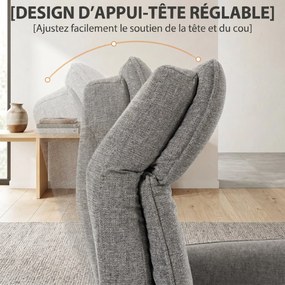 Poltrona Relaxante Elétrica Giratória, 87 x 76 x 114 cm, Apoio de Cabeça Regulável, Cinzenta