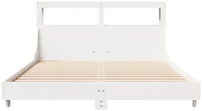 Cama sem colchão 135x190 cm madeira de pinho maciça branco