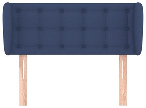 Cabeceira de cama c/ abas tecido 103x23x78/88 cm azul