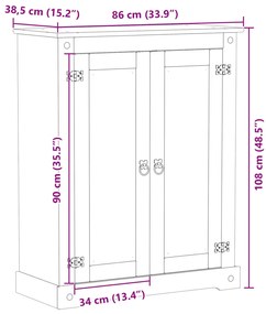 Sapateira Corona 86x38,5x108 cm madeira de pinho maciça