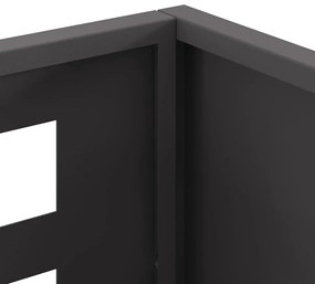 Fogueira Retangular vidaXL Preta 50x30x40 cm em Aço