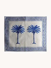 Individuais em algodão artesanal impressa à mão The Palms, conjunto de 4