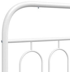 Estrutura de cama com cabeceira e pés 75x190 cm metal branco