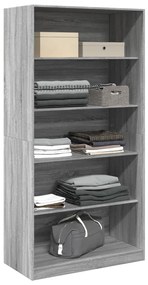 Roupeiro 100x50x200 cm derivados de madeira cinzento sonoma