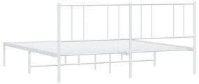 Estrutura de cama com cabeceira 193x203 cm metal branco