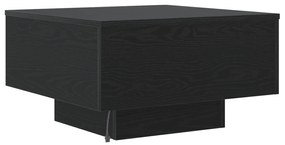 Mesa de Centro vidaXL com Luzes LED Carvalho Preto 55x55x31 cm