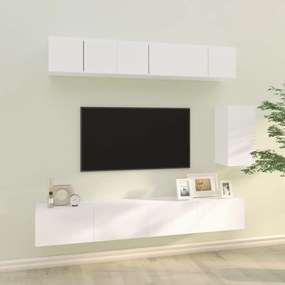 3114614 vidaXL 6 pcs conjunto de móveis de TV derivados de madeira branco