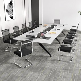 Conjunto de 2 Cadeiras de Escritório com Braços, 54 x 54 x 95 cm, Base Resistente, Preto