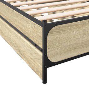 Estrutura de cama c/ gavetas derivados madeira carvalho sonoma