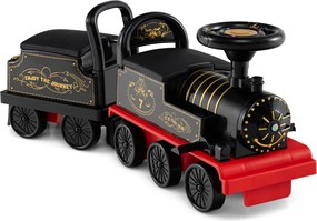 Comboio elétrico para crianças com vagão Bateria 6V Apito Música Luzes LED para 18+ meses Vermelho+Preto