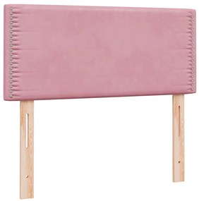 Cama com molas/colchão 80x220 cm veludo rosa