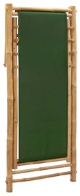 Espreguiçadeira de bambu e lona verde