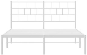 Estrutura de cama com cabeceira 160x200 cm metal branco