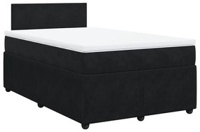 Cama boxspring com colchão 120x200 cm veludo preto