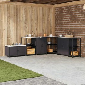 vidaXL Armário de Armazenamento para Cozinha Preto 60 x 50 x 92 cm Aço