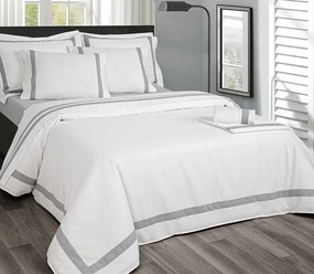 Cama 160x200 cm - Percal 400 Fios - Jogos de lençóis cor branco - Premium Duplo