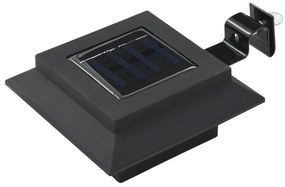 Candeeiro de exterior solar LED 6 pcs preto quadrado 12 cm