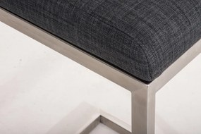 Banco de bar Paros em tecido 42 x 104 x 48 cm Cinzento escuro
