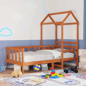 vidaXL Conjunto de Cama Day Marrom Cera Madeira de Pinheiro Sólida