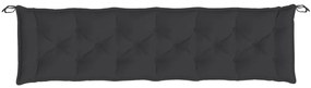 Almofadão p/ banco de jardim 200x50x7 cm tecido oxford preto