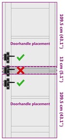 Porta Interior 'ORKDAL'Branca 78x232x4 cm de Pinho Sólido