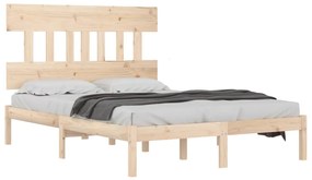 Estrutura de cama dupla pequena 4FT 120x190 cm madeira maciça