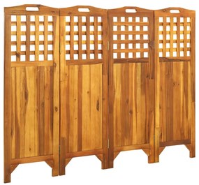 vidaXL Biombo com 4 painéis 161x2x120 cm madeira de acácia maciça