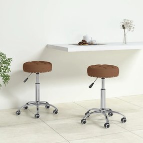 vidaXL Cadeiras de jantar giratórias 2 pcs tecido castanho