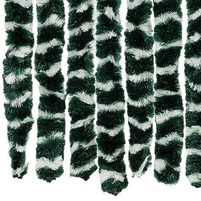 Cortina anti-insetos 90x200 cm chenille verde e branco