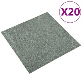 147313 vidaXL Ladrilhos carpete para pisos 20 pcs 5 m² 50x50 cm verde