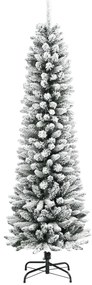 Árvore de Natal artificial fina com neve PVC e PE 240 cm