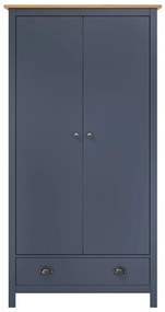 Roupeiro 2 portas Hill 89x50x170 cm pinho maciço cinzento