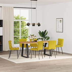 vidaXL Cadeiras de jantar 6 pcs veludo amarelo
