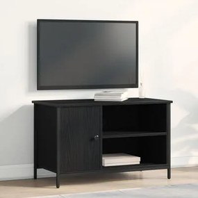 Armário para TV vidaXL Preto Carvalho 80x40x50 cm Madeira de Engenhari