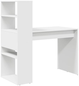Mesa com Armazenamento Branca 113x54x120 cm Madeira Derivada
