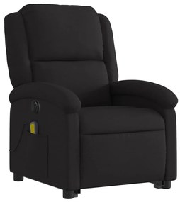 Poltrona elétrica elevatória massagens tecido preto