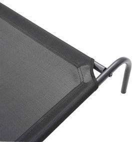 Cama para cães elevada 150x90x20 cm Textilene e aço preto